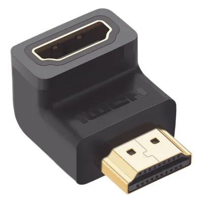 Adaptador HDMI de 90 Grados Macho a Hembra / Hacia Abajo / HDMI 2.0 4K@60Hz / Proporciona Flexibilidad Sin Doblar los Cables HDMI