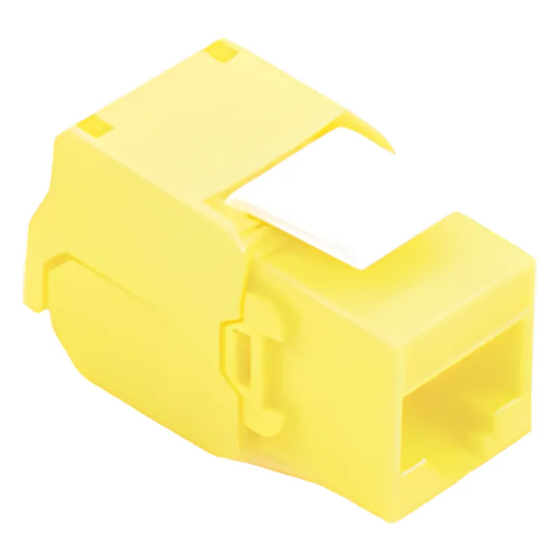 Módulo Jack Keystone Cat6A (Toolless), con Terminación en Ángulo 180 - Color Amarillo, Compatible con Faceplate y Patchpanel Linkedpro