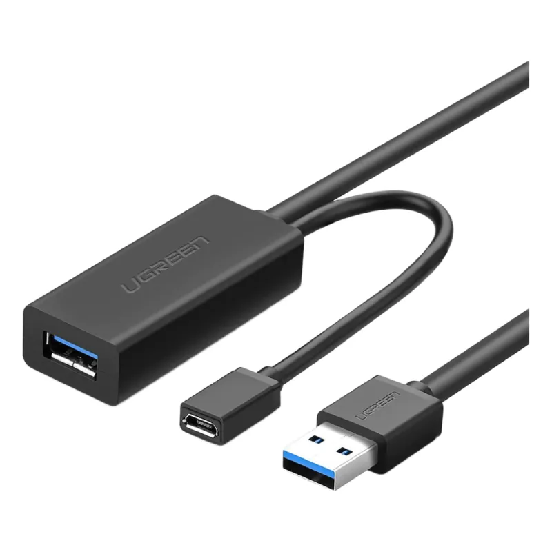 Cable de Extensión Activo USB 3.0 con puerto de alimentación Micro USB / 5 Metros / USB 3.0 a 5Gbps / No requiere controlador / Ideal para impresoras, consolas , Webcam, etc.