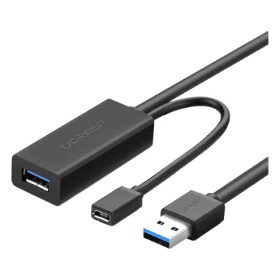 Cable de Extensión Activo USB 3.0 con puerto de alimentación Micro USB / 10 Metros / USB 3.0 a 5Gbps / No requiere controlador / Ideal para impresoras, consolas , Webcam, etc.