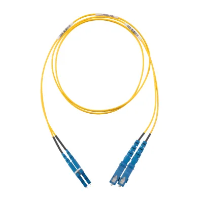 Jumper de Fibra Optica Monomodo 9/125 OS2, LC-SC Duplex, OFNR (Riser), Color Amarillo, 15 Metros (49.21 Pies)
