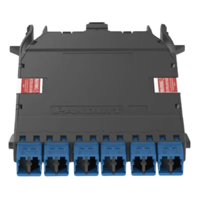 Cassette HD Flex Para 12 Fibras Monomodo OS2, de MPO a 6 Conectores LC Duplex, Método de Polaridad Universal, Color Azul