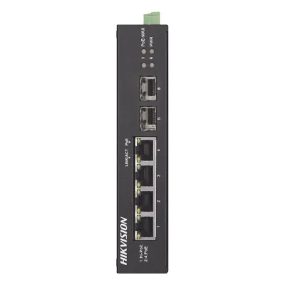 Switch Industrial No Administrable Gigabit / 3 Puertos Gigabit PoE+ (30 W) + 1 Puerto Gigabit PoE++ (60 W) / 2 Puertos SFP / 65 W Total / 48 a 57 VCD / Ideal para Proyectos / 300 Metros de Distancia