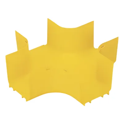Accesorio de 4 Vías Horizontal, Con Ángulos a 90º, Para Canaletas FiberRunner™ 4X4, Color Amarillo