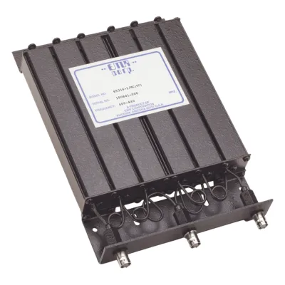 Duplexer Compacto de Rechazo de Banda, 400-440 MHz, 4.6 a 6 MHz Sep., Tx-Rx, 50 Watt, BNC Hembra.
