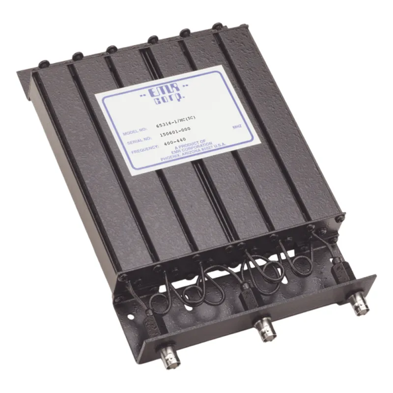 Duplexer Compacto de Rechazo de Banda, 400-440 MHz, 4.6 a 6 MHz Sep., Tx-Rx, 50 Watt, BNC Hembra.