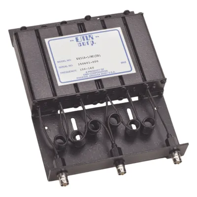 Duplexer Compacto de Rechazo de Banda, 150-160 MHz, 4.6 a 6 MHz Sep. Tx-Rx, 50 Watt, BNC Hembra.