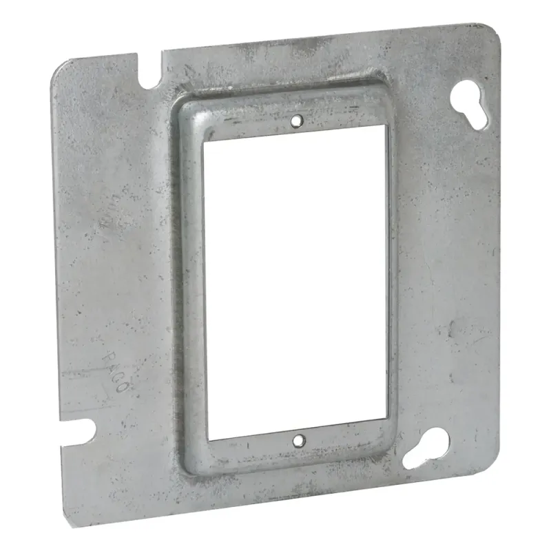 Sobretapa Cuadrada Galvanizada de 4 11-16", realce de 1/2".