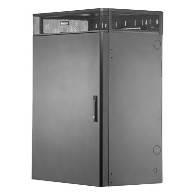 Gabinete de Montaje en Pared TrueEdge™, Con 9 UR para Equipo Activo y 9 UR para Paneles de Parcheo, Fabricado en Acero, Color Negro