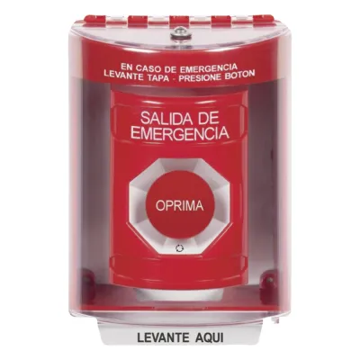 Botón Multipropósito, Salida De Emergencia, Girar Para Reset, Bocina Integrada, Español, Cubierta De Policarbonato, 2 Relevadores NO/NC, Interior/Exterior