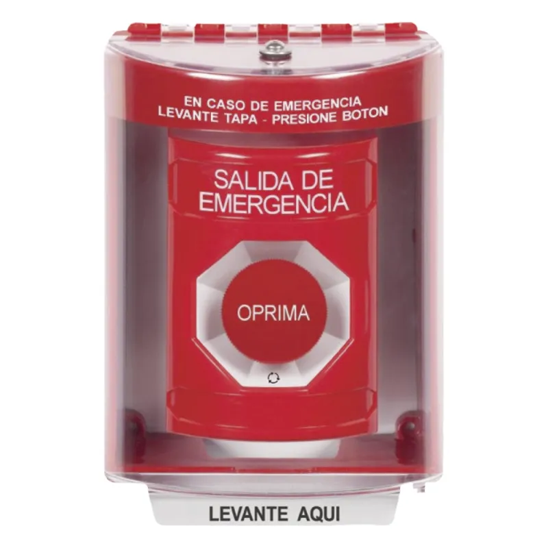 Botón Multipropósito, Salida De Emergencia, Girar Para Reset, Bocina Integrada, Español, Cubierta De Policarbonato, 2 Relevadores NO/NC, Interior/Exterior