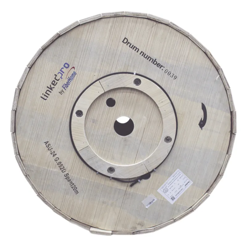 Carrete de 4 Kilómetros de Fibra Óptica Aérea Mini ADSS (ASU) G.652D, Monomodo de 24 Hilos, Exterior, Span 120, Loose Tube