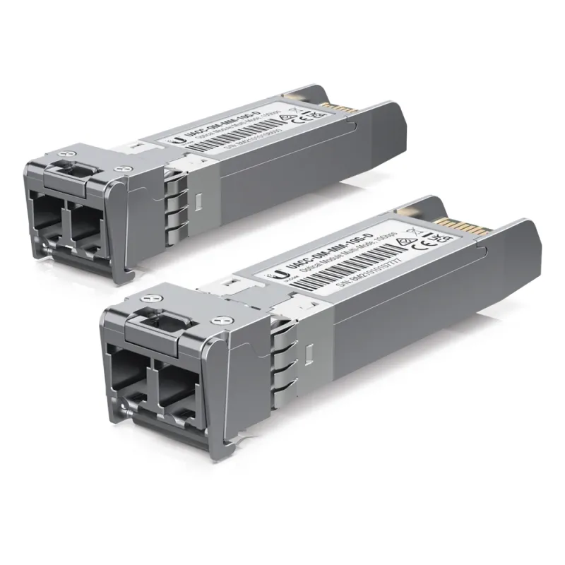 UFiber Módulo SFP+ 10G, transceptor MiniGibic MultiModo 10 Gbps, distancia 300m, conectores LC, paquete de 2 piezas
