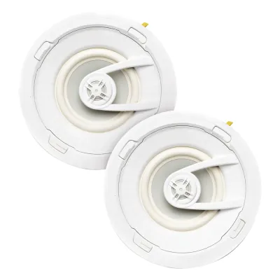 PAR de altavoces de 7 " | montaje de Techo | Diseño TruGrip | Instalacion Sin Herramientas | Woofer de Polipropileno Blanco con Quick Connect