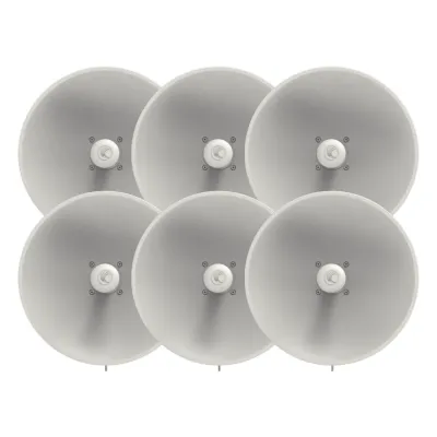 Paquete de 6 ePMP Force 300-25L para zonas con alta interferencia, hasta 400+ Mbps, 4910 - 6200 MHz, 802.11 AC Wave2, Antena de 25 dBi, baja latencia