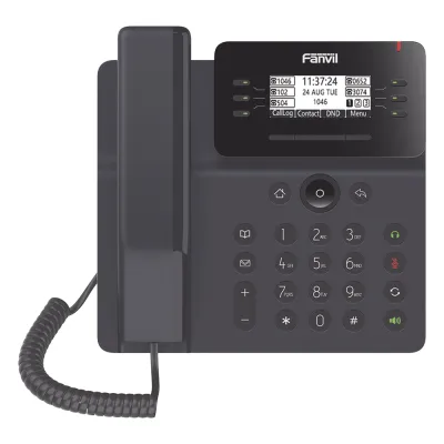 Teléfono IP Empresarial Esencial para 6 líneas SIP, pantalla grafica matriz de puntos, PoE, puertos Gigabit, conferencia local de 6 vías.