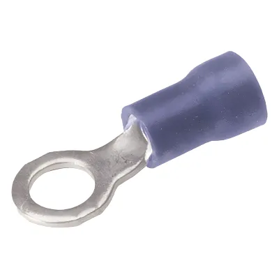 Zapata Terminal de Ojillo para Tornillo 1/4 in (6 mm) calibre 16-14 AWG con aislamiento de vinilo.