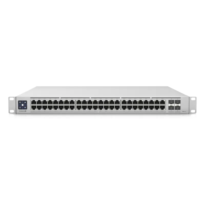UniFi Switch Enterprise administrable capa 3, 48 puertos 2.5GbE RJ45 POE+, 4 puertos 10G SFP+, 720W, con pantalla táctil de 1.3"