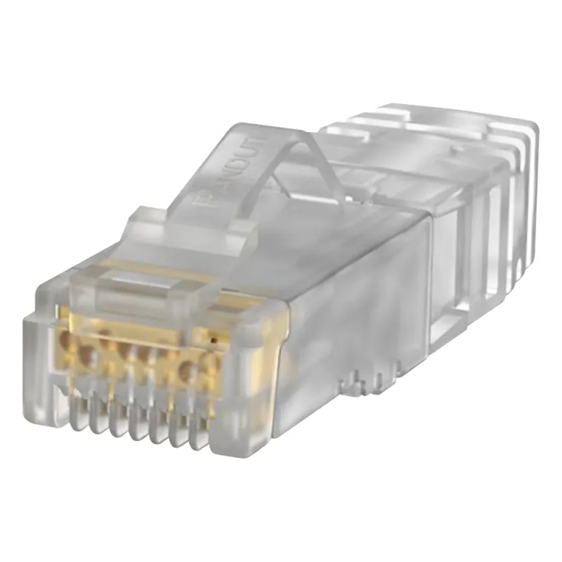 Plug RJ45 Cat6A, Para Cable UTP de Calibre 26 AWG, Chapado en Oro de 50 Micras, Paquete de 100 Piezas