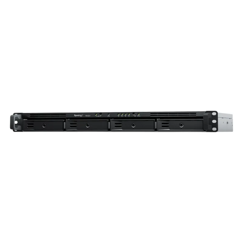 NAS RackStation RS822+ | 4 Bahías | 1U | AMD Ryzen V1500B | 32 GB DDR4 ECC | 4 Puertos 1GbE | Expansión PCIe | Compatible con SSD NVMe | Sistema Operativo Synology DSM.