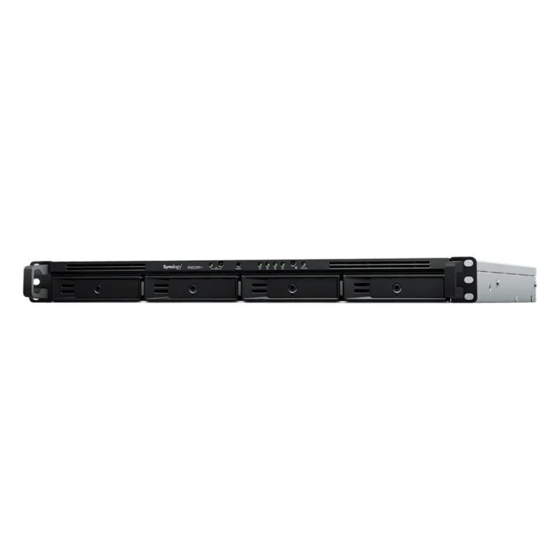 NAS RackStation RS822RP+ | 4 Bahías | 1U | AMD Ryzen V1500B | 32 GB DDR4 ECC | 4 Puertos 1GbE | Expansión PCIe | Compatibilidad con RAID | Caché SSD | Unidades de Energía Redundantes.