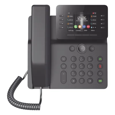 Teléfono IP Empresarial Esencial WiFi / Bluetooth, 12 líneas SIP, pantalla a color 3.5", PoE, puertos Gigabit, conferencia local de 6 vías.