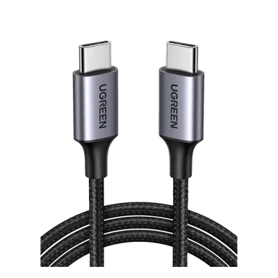 Cable USB-C a USB-C | 2 Metros (6.56 Pies) | Transferencia de Datos de 480 Mbps | Carga Rápida de Hasta 60W | QC 4.0/3.0/2.0 | PD3.0 | FPC | AFC | Protección Integrada | Caja de Aluminio | Nylon Trenzado | Color Negro