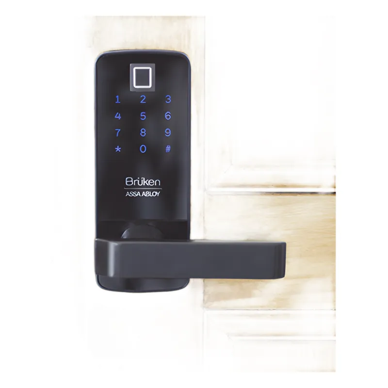 Cerrojo Electrónico con Manija para Puerta de Madera/ Huella/ Contraseña/ Tarjeta