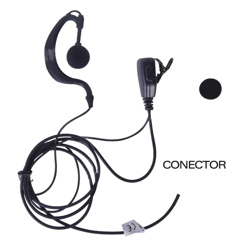 Micrófono - audífono de gancho ajustable al oído con conector de dos pines para KENWOOD Y ABELL