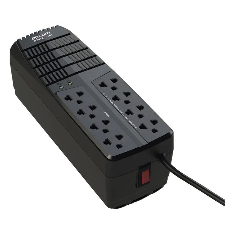 Regulador de Voltaje 1000 VA-500 W / 4 Contactos con AVR / 4 Contactos con Supresor de Picos / Protección RJ11