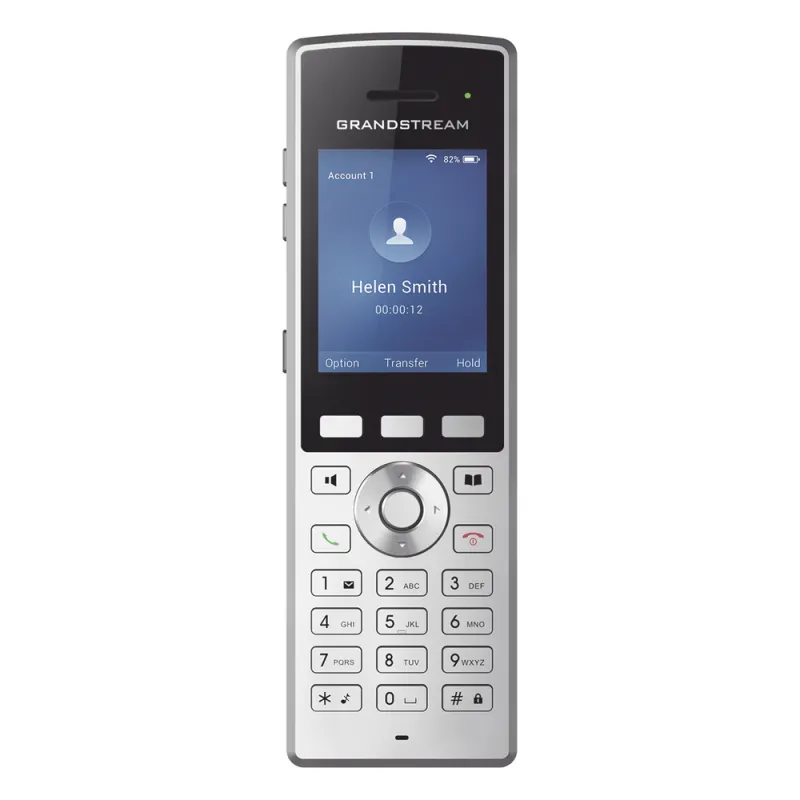 Teléfono WiFi portátil empresarial con 2 lineas y cuentas SIP, Bluetooth y botón Push-to-talk