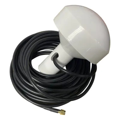 Antena marina de GPS con conector SMA- Macho en frecuencia 1575.42 MHz de 28 dBi. Incluye soporte rotativo