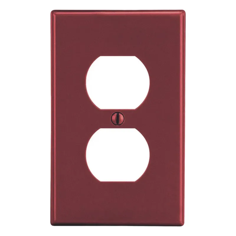 Placa de Pared para Contacto Duplex Color Rojo.