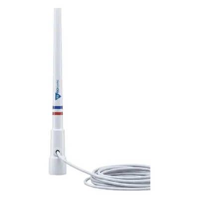 Antena Marina VHF / Fibra de Vidrio / 156-163 MHz / 6.5 dBi / Cable 10 m (32.8 ft) / PL-259 / Exterior IP67