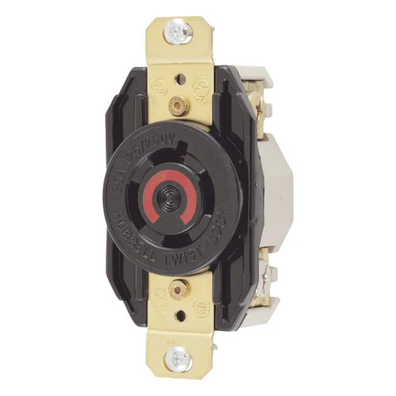 Receptáculo con Bloqueo de Media Vuelta Industrial 20 A 125/250 V CA / 3 Polos 4 Hilos / Nema L14-20R.