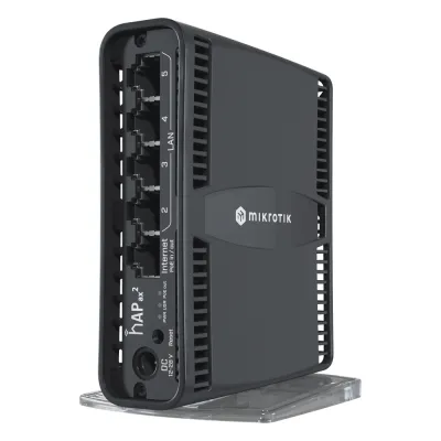 (hAP ax2) Router inalámbrico Wi-Fi 6 160mW de Potencia, 5 puertos gigabit, Port 1 PoE in/out