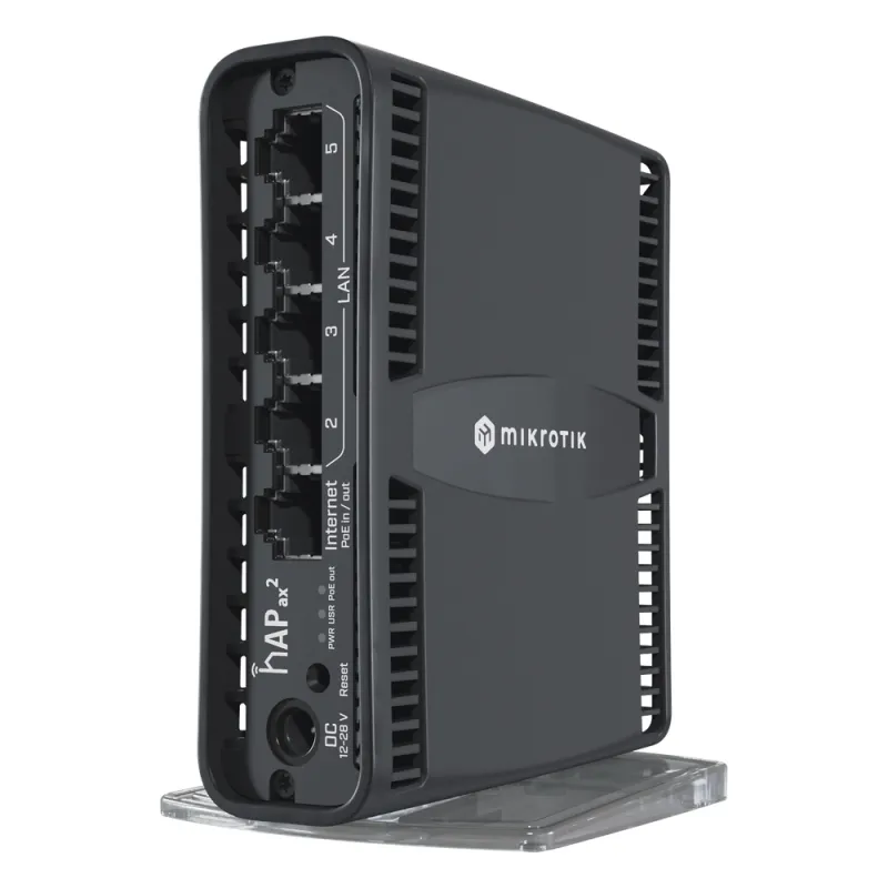 (hAP ax2) Router inalámbrico Wi-Fi 6 160mW de Potencia, 5 puertos gigabit, Port 1 PoE in/out