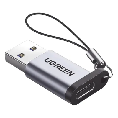 Adaptador USB 3.0 Macho a USB-C 3.1 Tipo C Hembra |Carga y Sincronización de Datos | Admite Corriente de 3A | Transferencia de hasta 5 Gbps | Amplia Compatibilidad | Chip VL160 | Caja de Aluminio | Color Gris