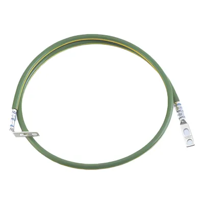 Jumper Para Aterrizar Equipos en Racks o Gabinetes, 6 AWG, con Terminal Doblada a 90 Grados, 0.60 m de Largo