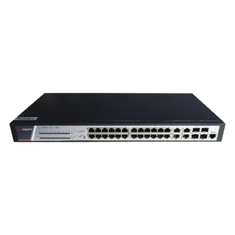 Switch Gigabit PoE+ / Administrable / 24 Puertos 1000 Mbps PoE+ / 4 Puertos 1000 Mbps + 4 Puertos SFP de Uplink / 370 Watts / Soporta IGMP