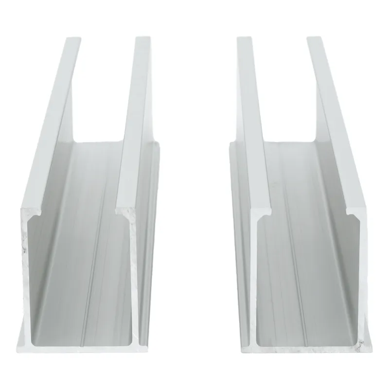 Juego de 2 Mini Rieles De Aluminio para Montaje de Módulos Solares en Techo (Instalación plana 0°). Incluye 4 Tornillos Perforantes.