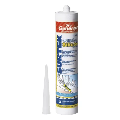Silicón Sellador Transparente de Uso General (280 ml).