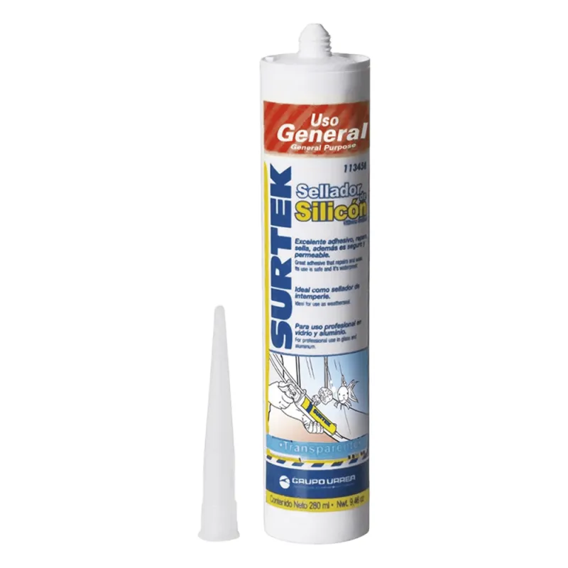 Silicón Sellador Transparente de Uso General (280 ml).
