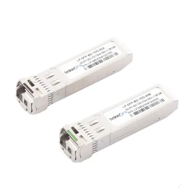Transceptores Ópticos Bidireccionales SFP+ (Mini-Gbic) / Monomodo 1270 & 1330 nm / 10 Gbps / 1000BASE-BX / Conector LC/UPC Simplex / DDM / Hasta 40 km / 2 Piezas