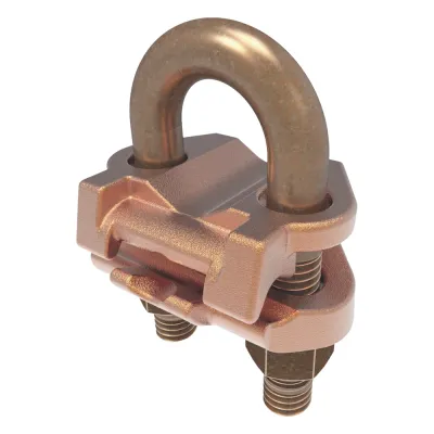 Conector Mecánico para Cable Calibre 4 a 2/0 AWG / Paralelo o 90° a Tubo de 3/8" o Varilla de 5/8" - 3/4".