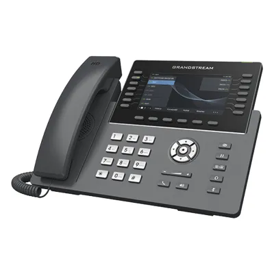 Teléfono IP Wi-Fi, Grado Operador, 14 líneas SIP con 6 cuentas, pantalla LCD 5", puertos Gigabit, Bluetooth, PoE, codec Opus, IPV4/IPV6 con gestión en la nube GDMS