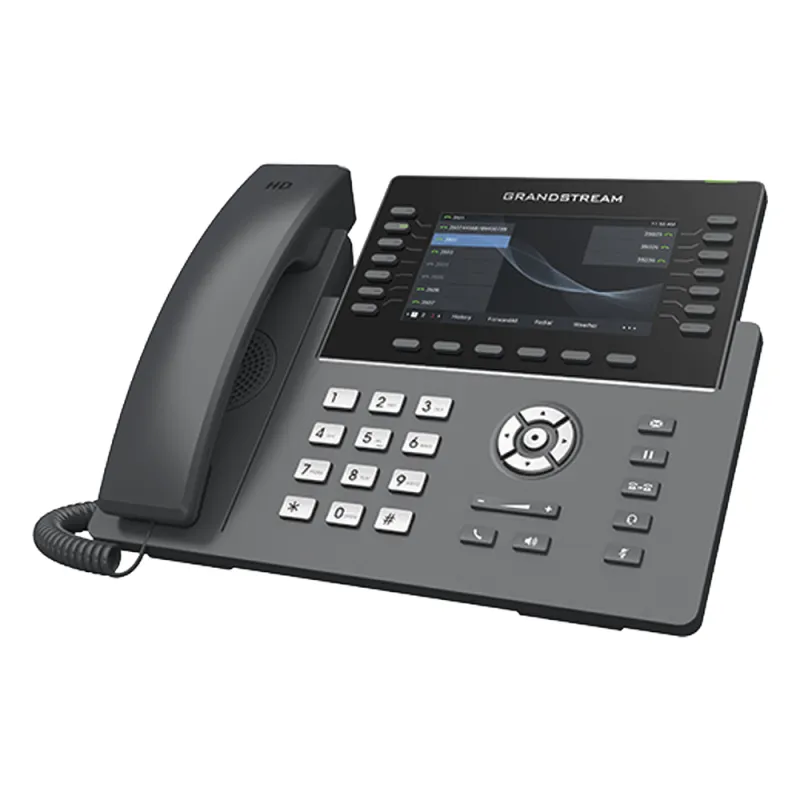 Teléfono IP Wi-Fi, Grado Operador, 14 líneas SIP con 6 cuentas, pantalla LCD 5", puertos Gigabit, Bluetooth, PoE, codec Opus, IPV4/IPV6 con gestión en la nube GDMS