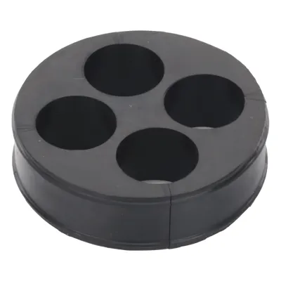 Inserto de Caucho de 4" Con Cuatro Orificios para Cable de 7/8 in