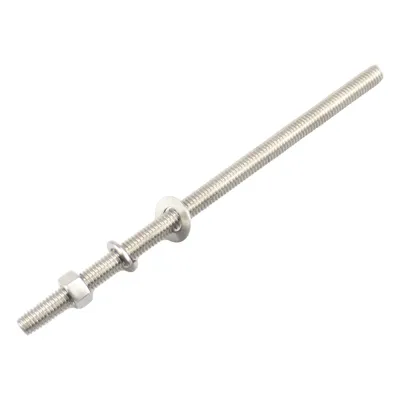 Kit de 10 Varillas Roscadas de 3/8 x 12 in, con Arandelas Planas, Arandelas de Seguridad y Tuercas.