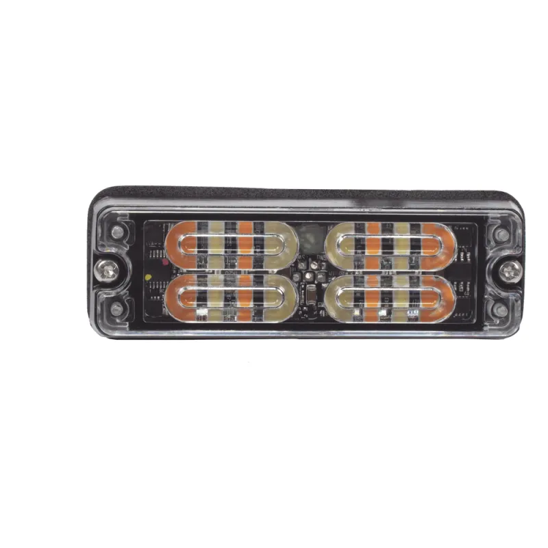 Luz Auxiliar de 16 LED, Ambar/Blanco, Lente Transparente